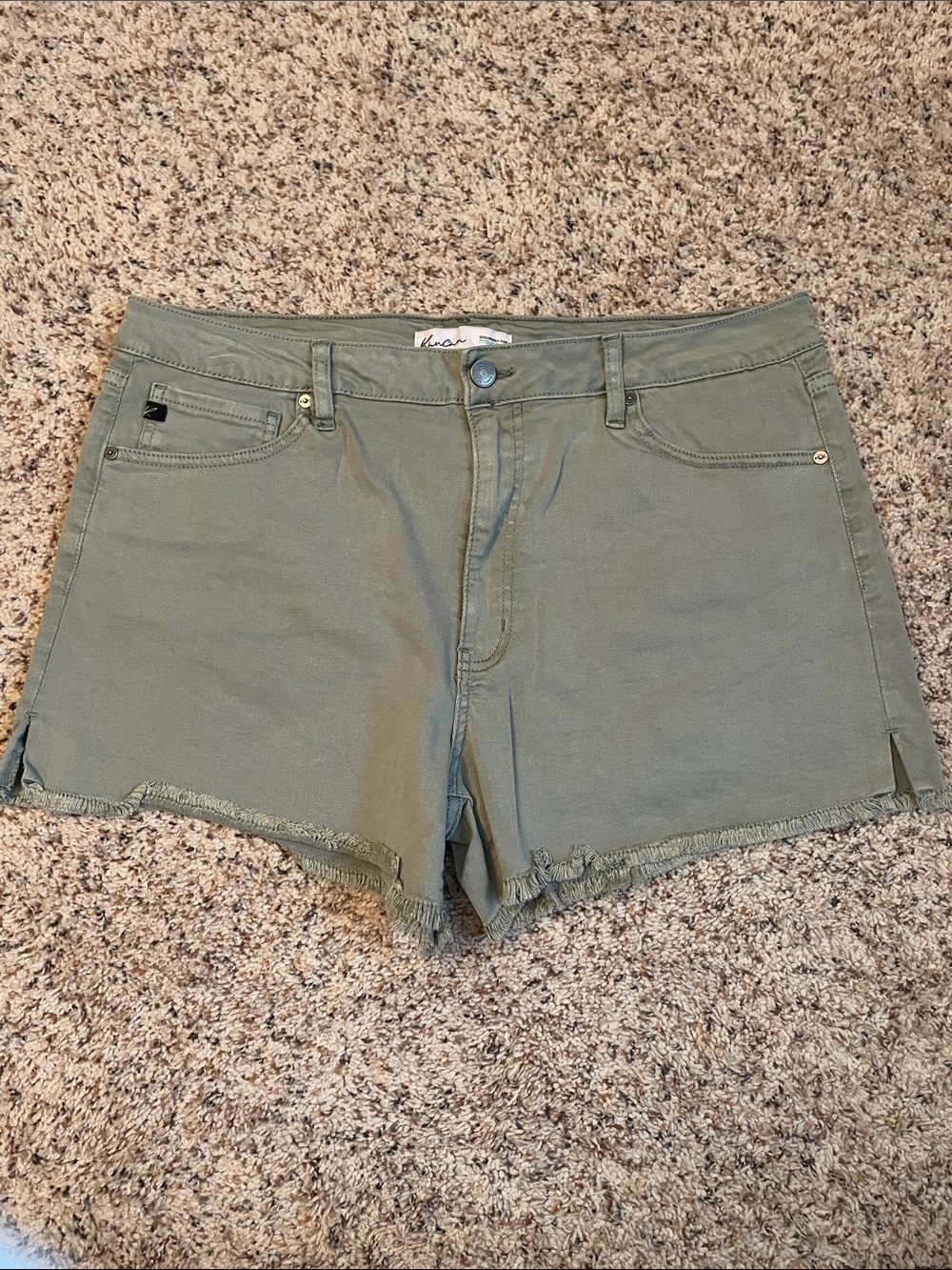 Women’s Kan can Olive Green Denim Shorts